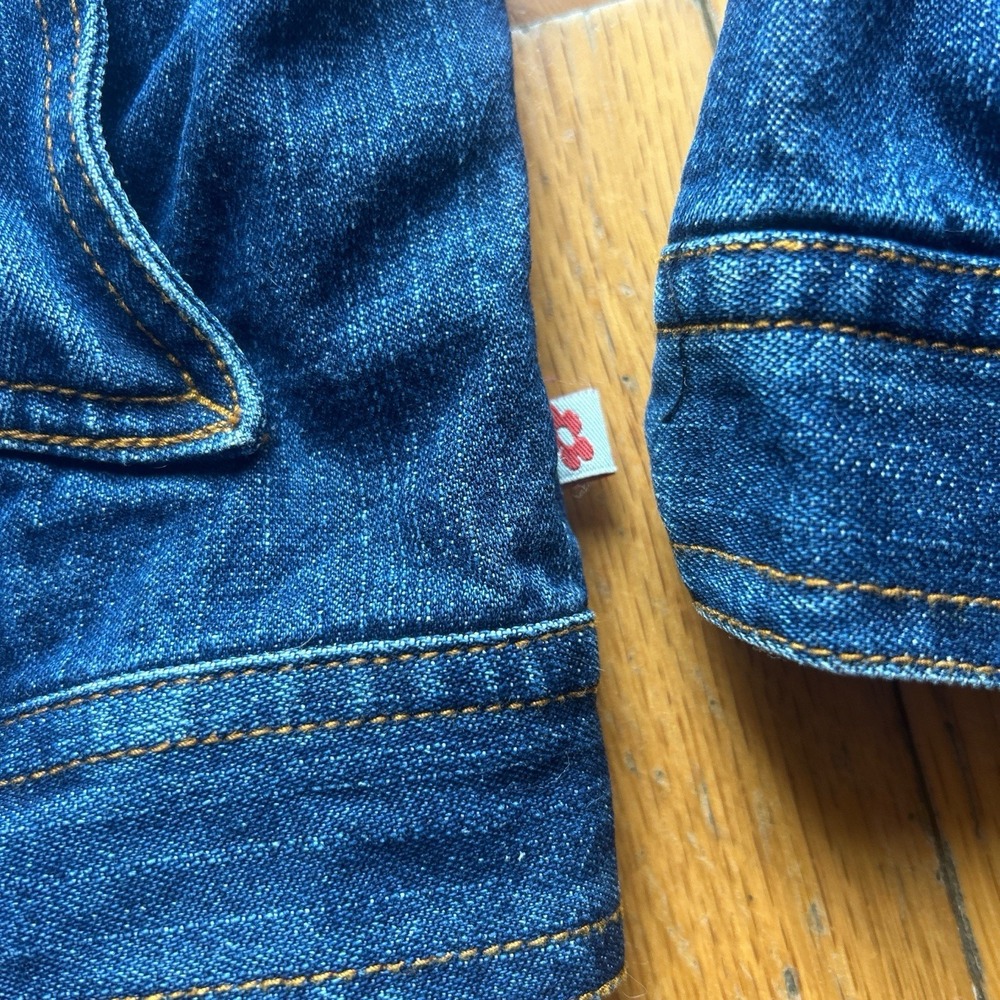 Early 2000s Y2K Kali Wear Lined Denim Jean Jacket Snap Corduroy Collar MED - Picture 3 of 5